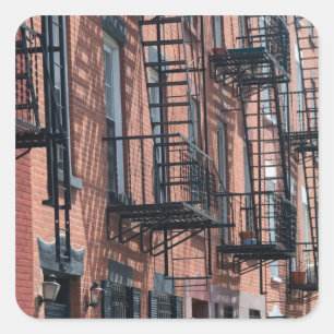 Pegatina Cuadrada EE. UU., Nueva York, Nueva York Ciudad, Brooklyn: 