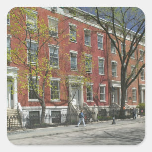 Pegatina Cuadrada EE. UU., Nueva York, Nueva York Ciudad, Manhattan:
