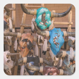 Pegatina Cuadrada EE. UU., Nuevo México, Santa Fe: Centro de Santa F