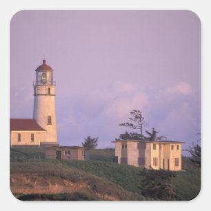 Pegatina Cuadrada EE.UU., Oregón, Región de Port Orford, Cabo Blan