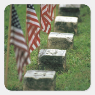 Pegatina Cuadrada EE. UU., Pensilvania, Gettysburg. Guerra civil