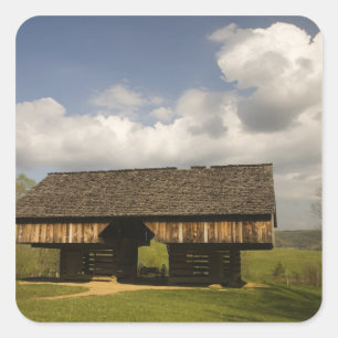Pegatina Cuadrada EE. UU., Tennessee, Gran Parque Nacional Smoky Mou