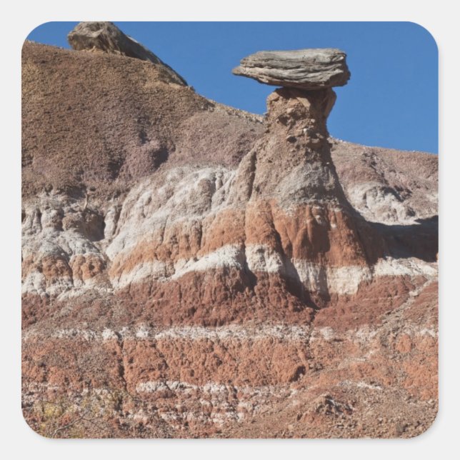 Pegatina Cuadrada EE. UU., Texas, Panhandle, Hoodoo (Anverso)