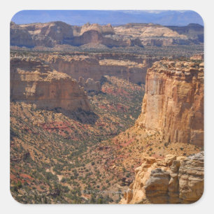 Pegatina Cuadrada EE.UU., Utah, acantilados de roca roja