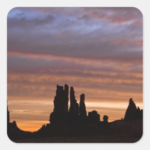 Pegatina Cuadrada EE. UU., Utah, Parque Nacional Monument Valley. 2