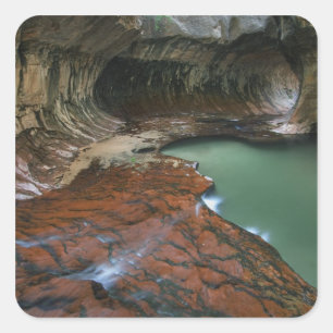 Pegatina Cuadrada EE. UU., Utah, Parque Nacional Zion. Escénico desd