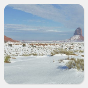 Pegatina Cuadrada EE. UU., Utah, Valle de los Monumentos. Muestra ar
