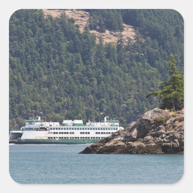 Pegatina Cuadrada EE. UU., WA. Washington State Ferries (Anverso)