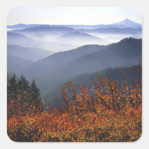 Pegatina Cuadrada EE. UU., Washington, Columbia River Gorge National