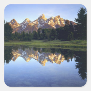 Pegatina Cuadrada EE.UU., Wyoming, Parque Nacional Grand Teton. Gran