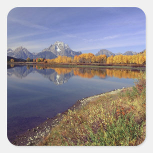 Pegatina Cuadrada EE. UU., Wyoming, Parque Nacional Grand Teton. Mon