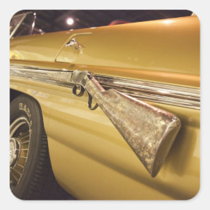 Pegatina Cuadrada EEUU, Alabama, Tuscumbia. Salón de Música de Alaba