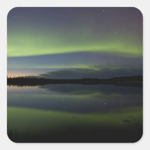 Pegatina Cuadrada EEUU, Alaska, Círculo Ártico, Bettles. Es