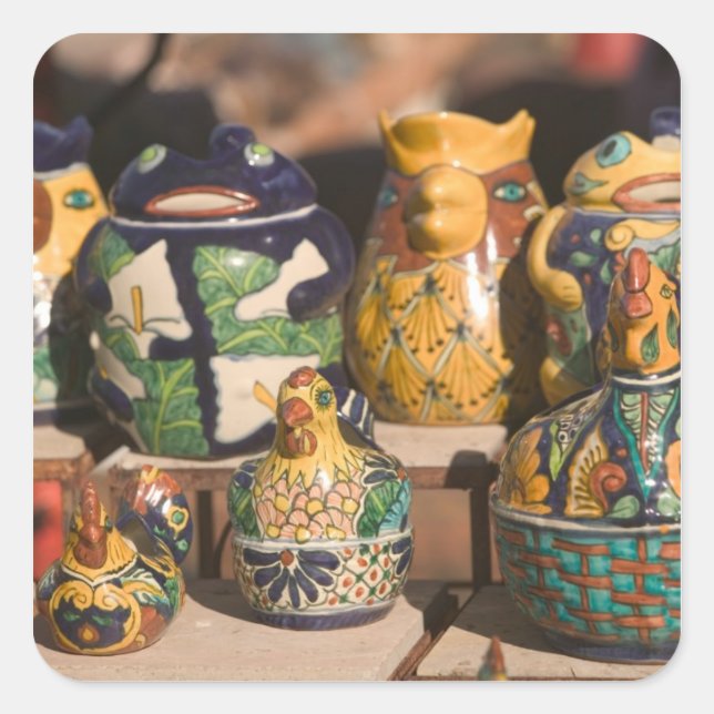 Pegatina Cuadrada EEUU, Arizona, Tubac: Premier de Arizona del Sur (Anverso)