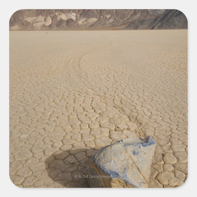 Pegatina Cuadrada EEUU, California moviendo rock en el desierto 2 (Anverso)