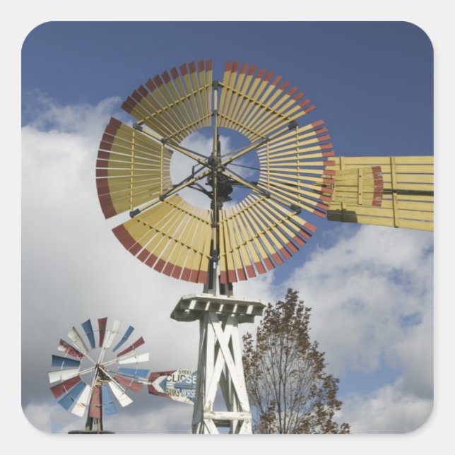 Pegatina Cuadrada EEUU, Indiana, Kendallville: Mid, América (Anverso)