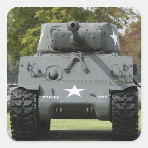 Pegatina Cuadrada EEUU, Kentucky, Fort Knox: Museo Patton de