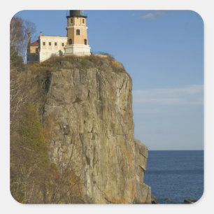 Pegatina Cuadrada EEUU, Minnesota. Faro de rock de Split en el lago