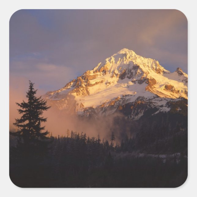 Pegatina Cuadrada EEUU, Oregón, Bosque Nacional Mt. Hood. Rolling (Anverso)