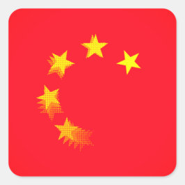 Pegatina Cuadrada EEUU vs CHINA / CHINA