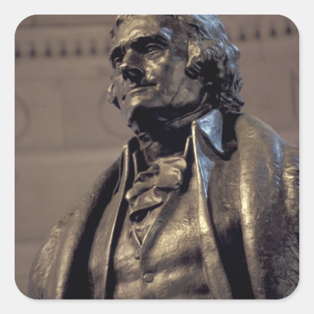 Pegatina Cuadrada EEUU, Washington DC. Memorial de Thomas Jefferson. (Anverso)