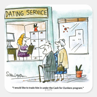 Pegatina Cuadrada Efectivo para los payasos