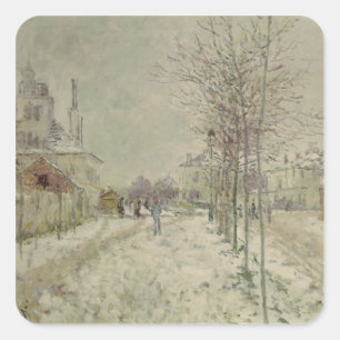 Pegatina Cuadrada Efecto de la nieve de Claude Monet el  