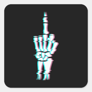 Pegatina Cuadrada Efecto del destello de la mano del dedo del dedo d