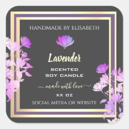 Pegatina Cuadrada Efecto oro de las etiquetas de los productos con g