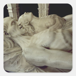 Pegatina Cuadrada Efigies de Luis XII y Ana de Bretaña