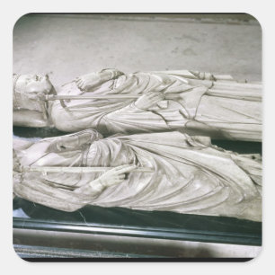 Pegatina Cuadrada Efigies de Philippe III el negrita y Philippe