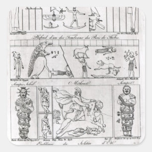 Pegatina Cuadrada Egipcio y persa antiguos