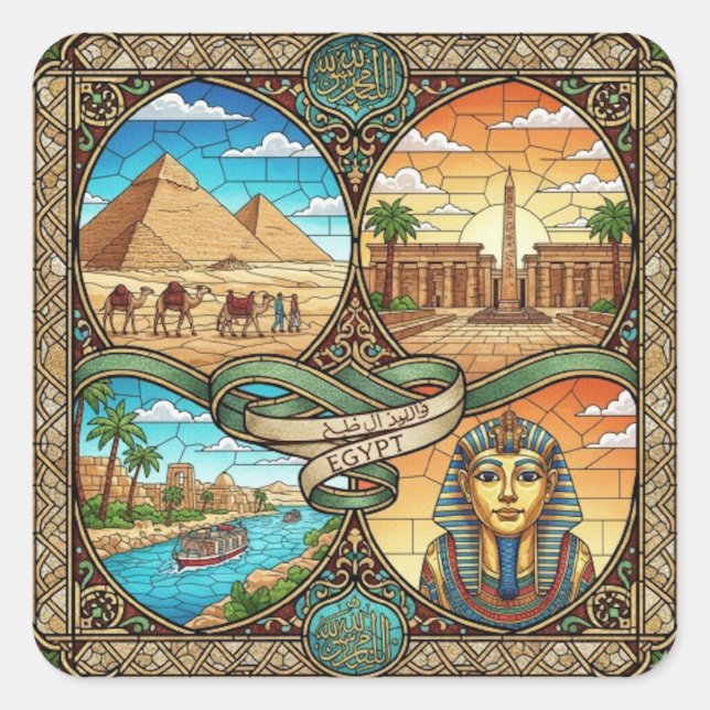 PEGATINA CUADRADA EGIPTO (Anverso)