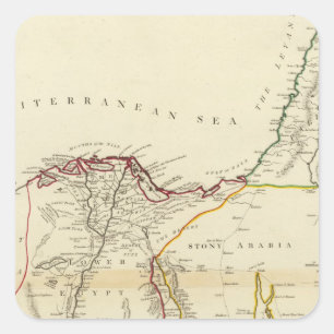 Pegatina Cuadrada Egipto, Arabia, Palestina