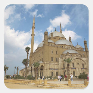 Pegatina Cuadrada Egipto, El Cairo, ciudadela, Mezquita Muhammad Ali