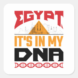 Pegatina Cuadrada Egipto Está En Mi ADN Patrimonio Egipcio Raíces