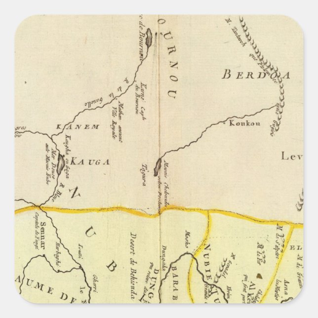 Pegatina Cuadrada Egipto, Sudán (Anverso)