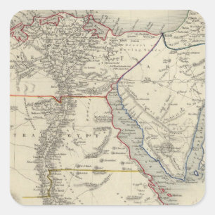 Pegatina Cuadrada Egipto, y Arabia Petraea