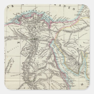 Pegatina Cuadrada Egipto y la Arabia Saudita