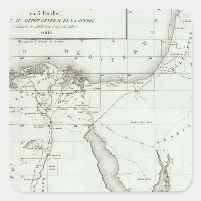 Pegatina Cuadrada Egipto y Palestina (Anverso)