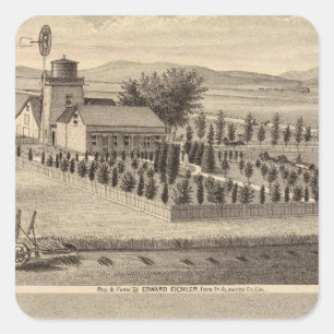 Pegatina Cuadrada Eichler, residencias de Meyer