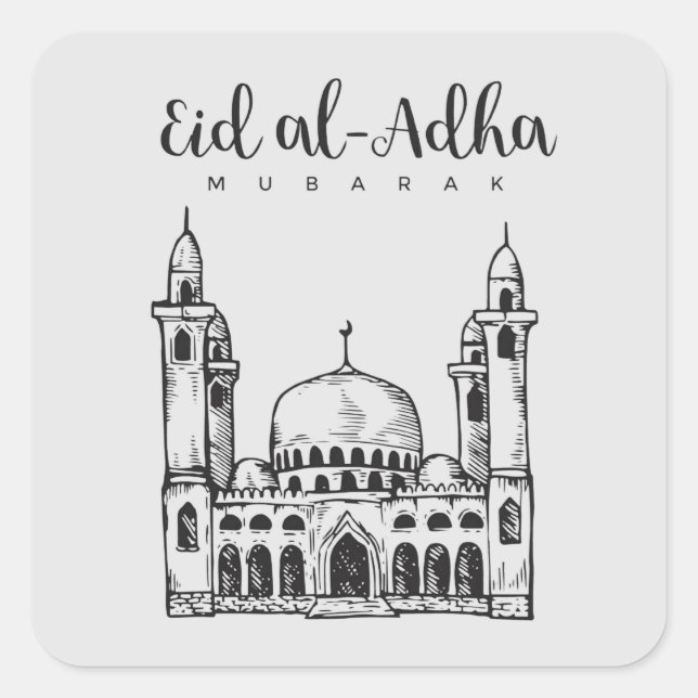 Pegatina Cuadrada eid al adha (Anverso)