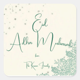 Pegatina Cuadrada Eid Al Adha Eid Mubarak Personalizado