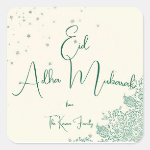 Pegatina Cuadrada Eid Al Adha Eid Mubarak Personalizado 