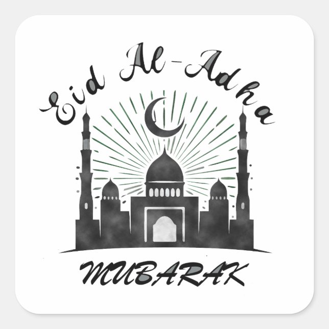 PEGATINA CUADRADA EID AL ADHA MUBARAK 2023 (Anverso)