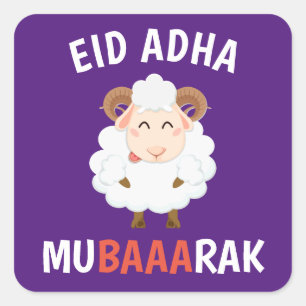 Pegatina Cuadrada Eid Al Adha Mubarak Para Los Musulmanes