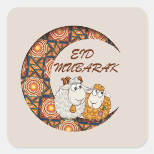 Pegatina Cuadrada eid aladha mubarak 2025