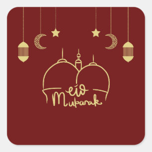 PEGATINA CUADRADA EID MUBARAK RAMADAN