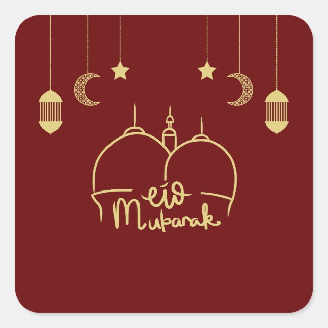 PEGATINA CUADRADA EID MUBARAK RAMADAN (Anverso)