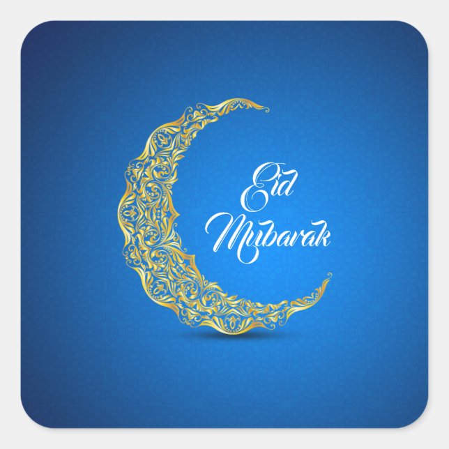 Pegatina Cuadrada Eid Mubarak / Ramadán (Anverso)